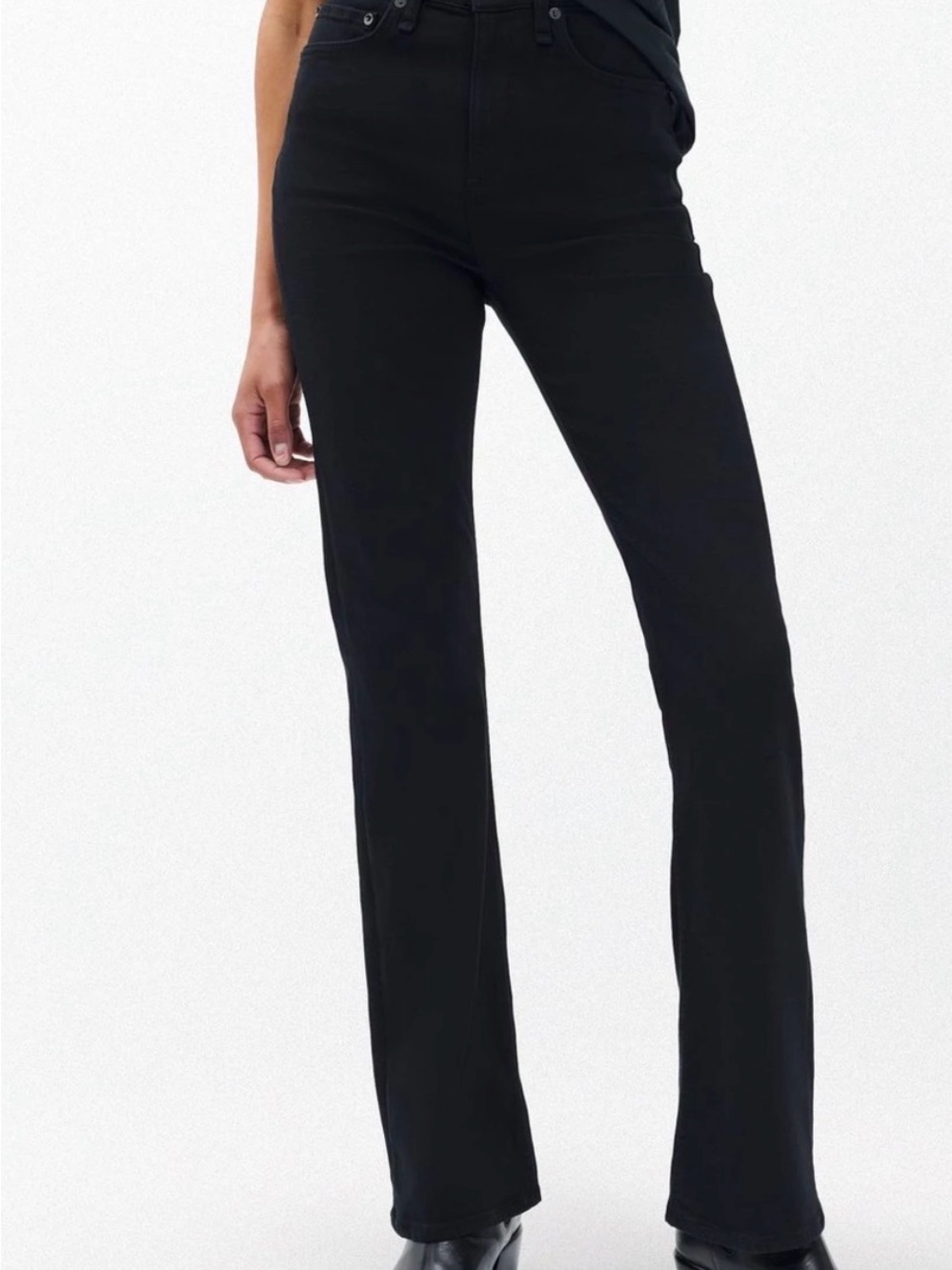 Rag & bone Peyton Mid-Rise  straight cut Jeans in charcoal Black - Size 31